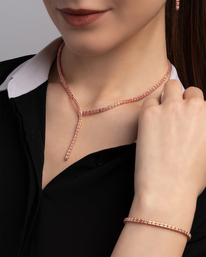 Collana Infinity Frames in argento placcato oro rosa
