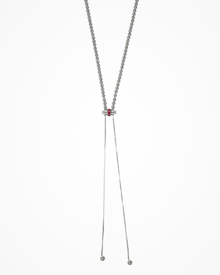 Collana Crystal Lace in argento placcata rodio con zirconi rossi
