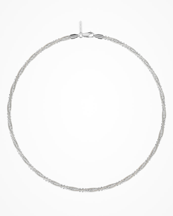 Collana Spring Circle in argento placcato rodio