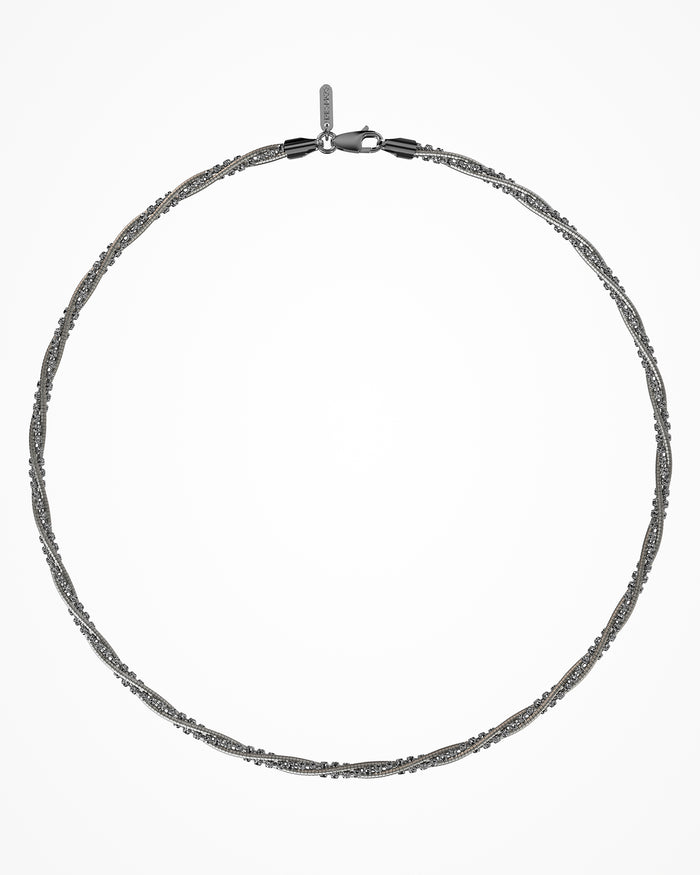 Collana Spring Circle in argento placcato gun metal