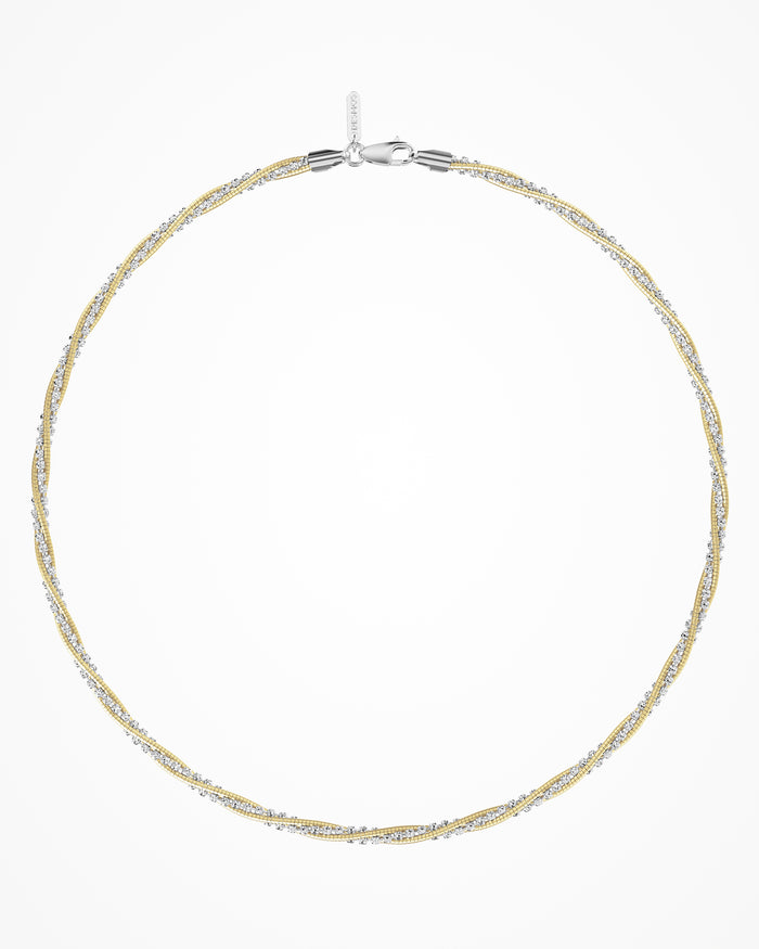 Collana Spring Circle in argento placcato oro e rodio