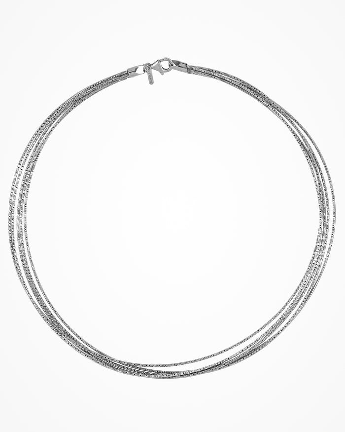 Collana in argento Spring Line placcata rodio