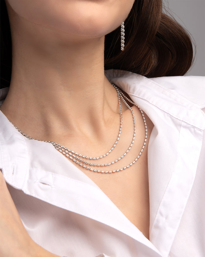 Collana Typhoon Eternity in argento placcata rodio