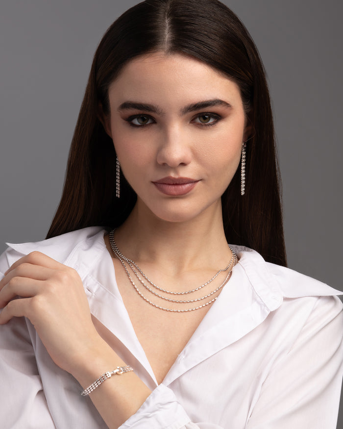 Collana Typhoon Eternity in argento placcata rodio