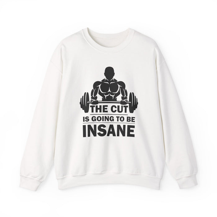 Confident Cut-Mode design on a casual crewneck sweatshirt