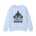 Confident Cut-Mode design on a casual crewneck sweatshirt