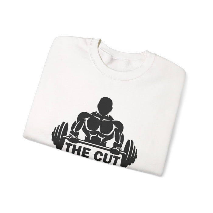 Confident Cut-Mode design on a casual crewneck sweatshirt