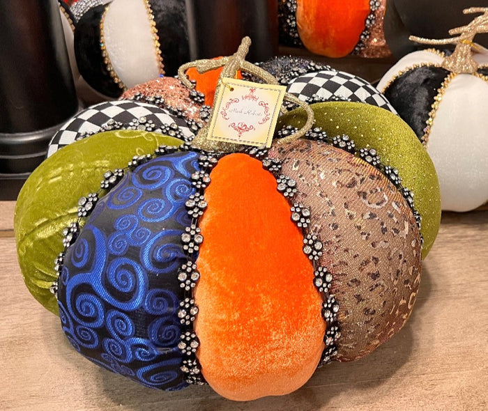 Couture Patchwork Pumpkin with Bling Trim Mark Roberts