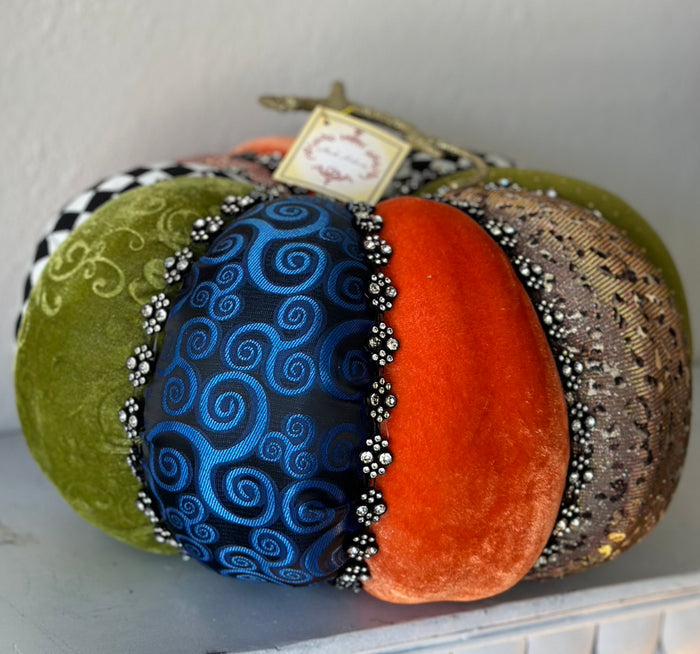 Couture Patchwork Pumpkin with Bling Trim Mark Roberts