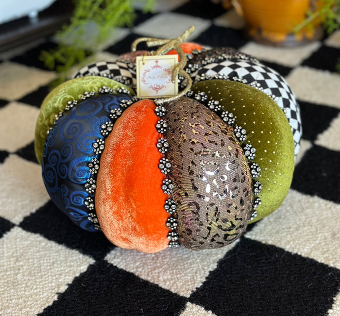 Couture Patchwork Pumpkin with Bling Trim Mark Roberts