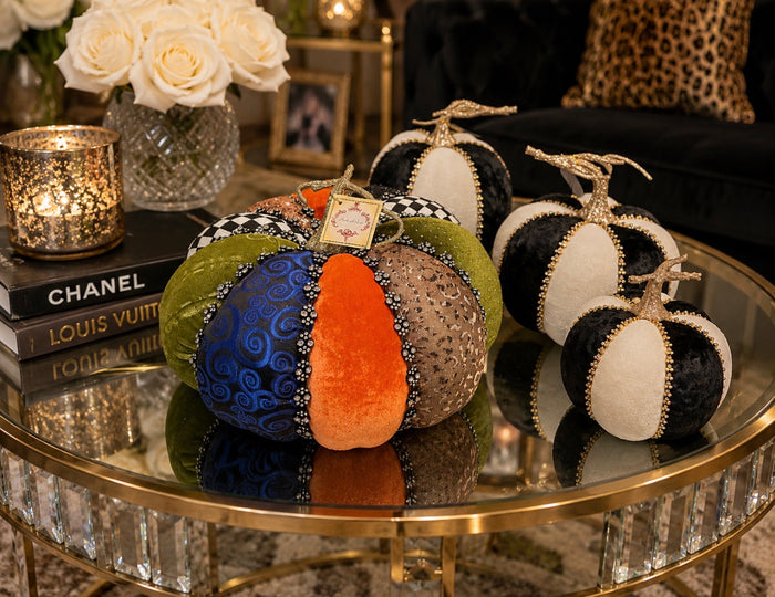 Couture Patchwork Pumpkin with Bling Trim Mark Roberts