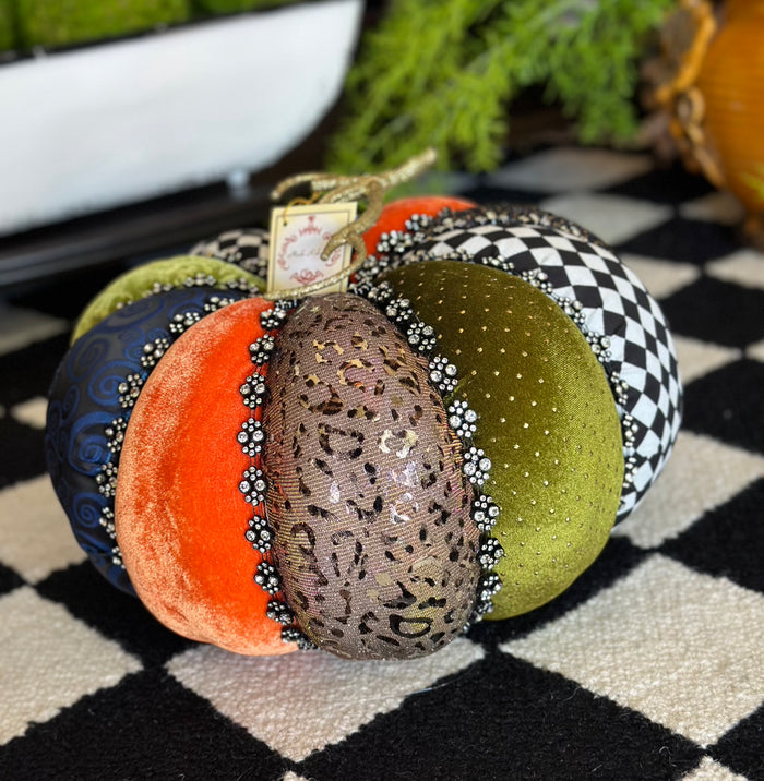 Couture Patchwork Pumpkin with Bling Trim Mark Roberts