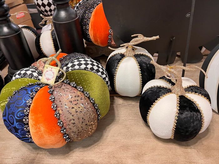 Couture Patchwork Pumpkin with Bling Trim Mark Roberts