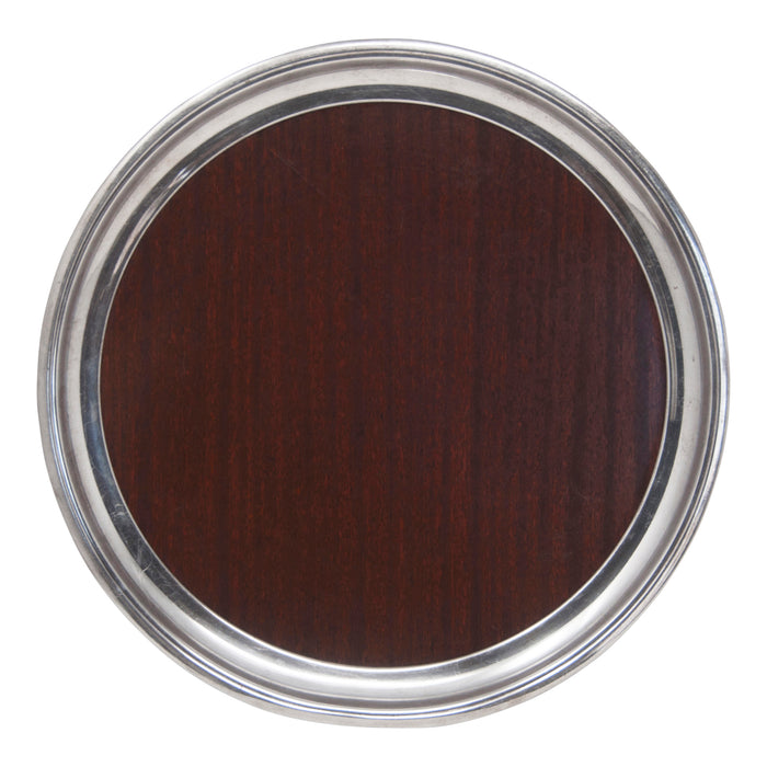 Vintage Crescent Brown Formica Silver Plate Tray Front | The Hour Shop