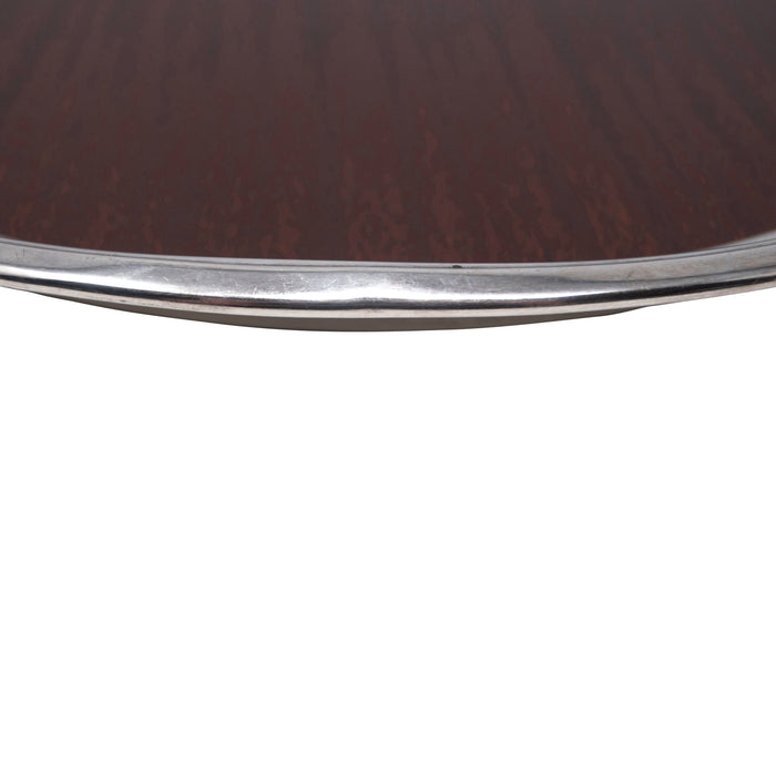 Vintage Crescent Brown Formica Silver Plate Tray Rim Dent | The Hour Shop