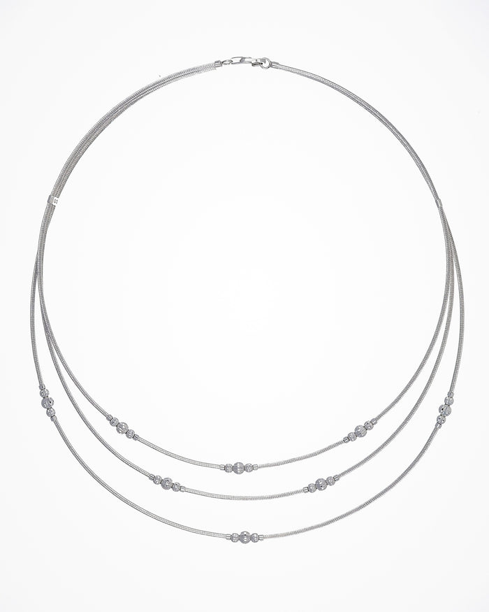 Collana choker Crystal Flexi in argento placcata rodio