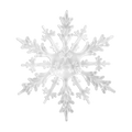 Clear acrylic snowflake ornament featuring an intricate crystal-inspired design with layered branching details.