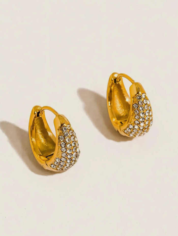 Crystal Teardrop Hoop Earrings