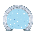 Decorative arch with star patterns on a blue background
