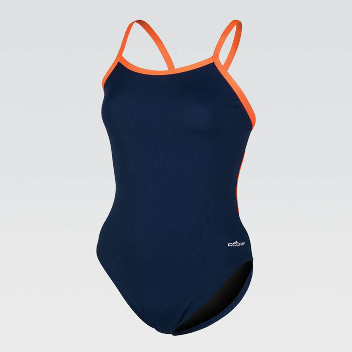 Dolfin Reliance Varsity String Back One Piece navy orange