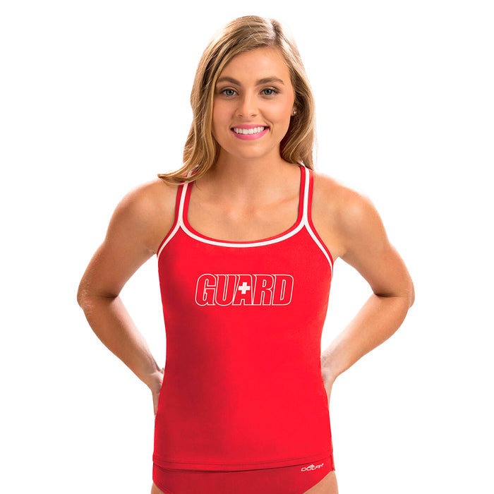 Dolfin Women's Guard Tankini Top red front