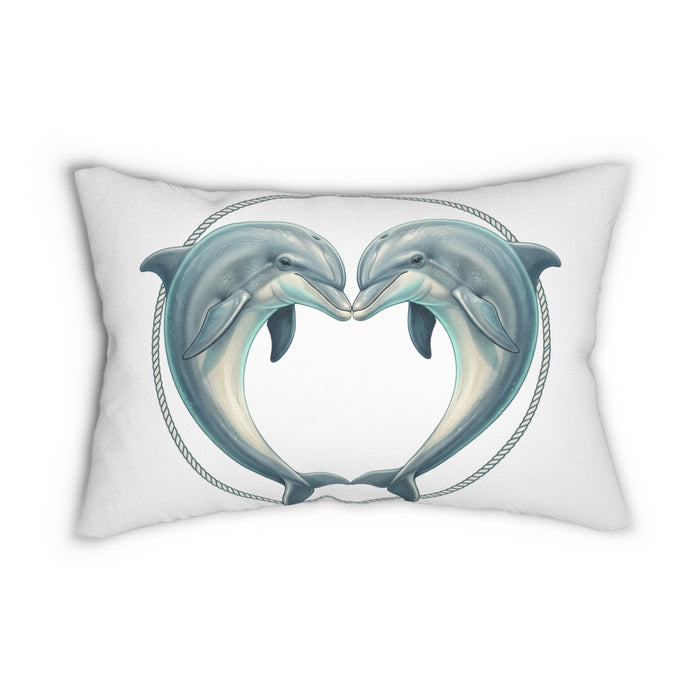 Dolphin Heart Lumbar Pillow