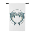 Dolphin Heart Window Curtain – Nautical Coastal Drapery Panel