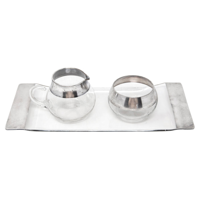 Vintage Dorothy Thorpe Sterling Silver Band Tray Set Top | The Hour Shop