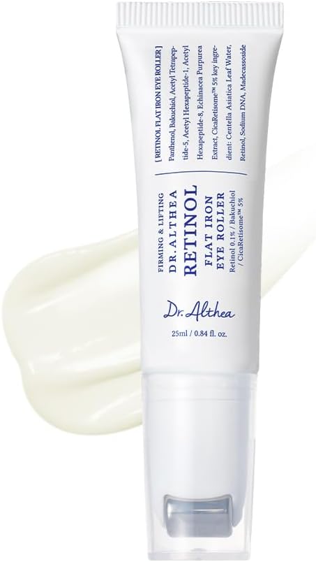 Dr. Althea Retinol Flat Iron Eye Roller 25ml – Gua Sha Applicator for Fine Lines & Puffiness