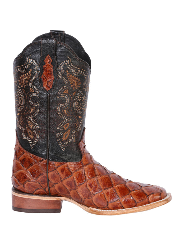 El General Rodeo Boot - Imitation  Pirarucu Print - Cognac