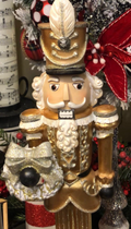 Elegant Gold & Black Nutcracker w/ Wreath
