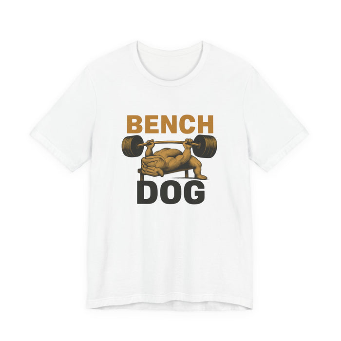 Energetic Dog Lifter graphic on a T-shirt