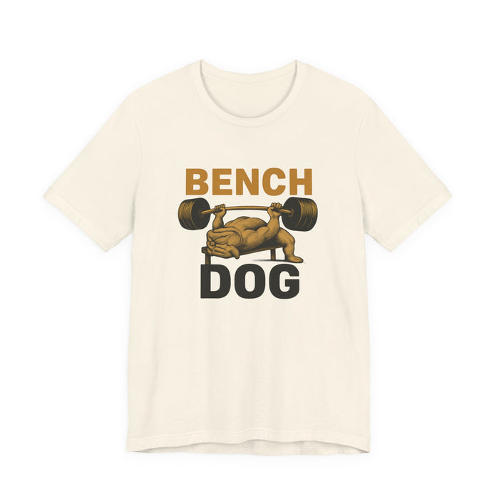 Energetic Dog Lifter graphic on a T-shirt