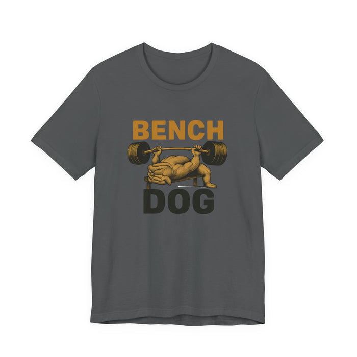 Energetic Dog Lifter graphic on a T-shirt
