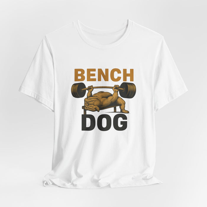 Energetic Dog Lifter graphic on a T-shirt