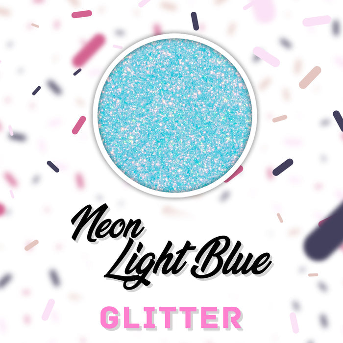 ESSMO™ Neon Light Blue Glitter Sparkle Heat Transfer Vinyl HTV DG30