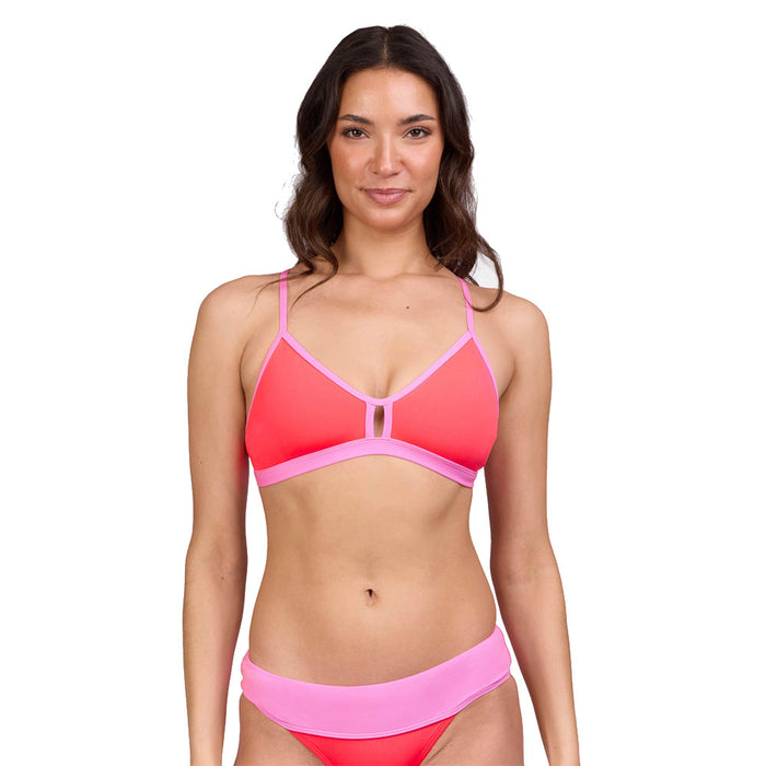 Eviana Bikini Top neon guava contrast front