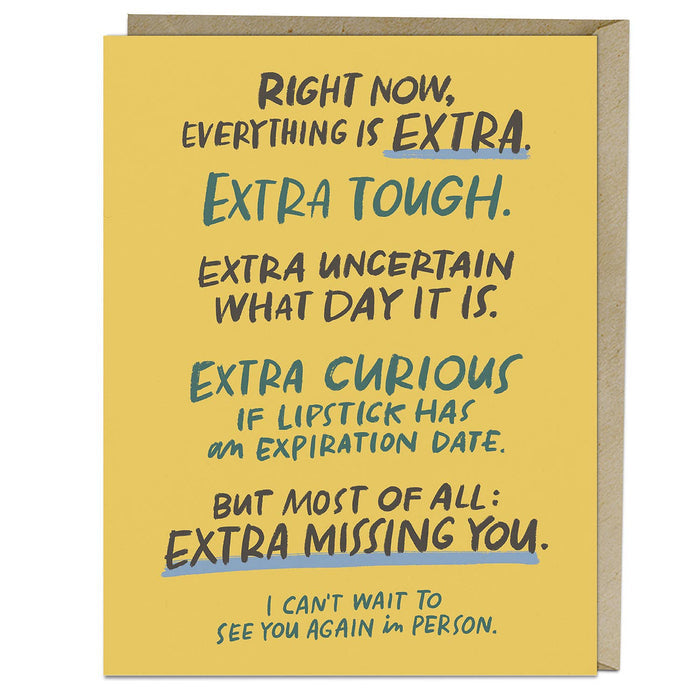 "Extra Missing You" Thinking of You Card