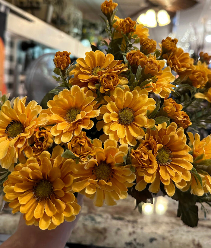 Fall Faux Yellow Gold Mums