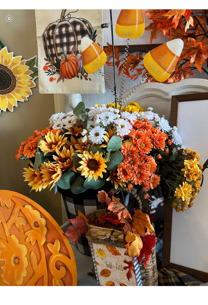 Fall Faux Yellow Gold Mums