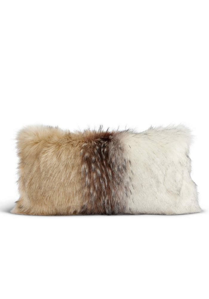 Faux Fur Arctic Wolf 12"x22" Pillow