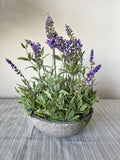 Faux Lavender in Gray Pot