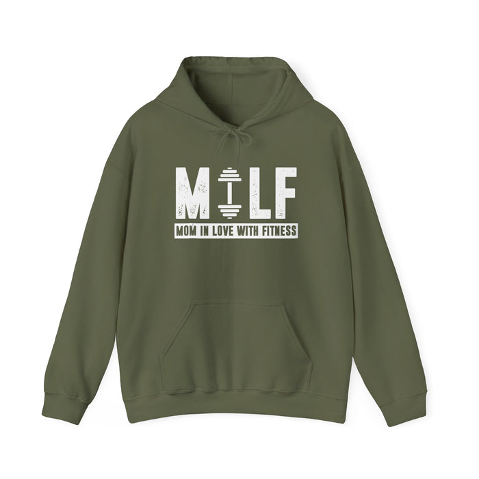 Fearless fit mom graphic on a hoodie