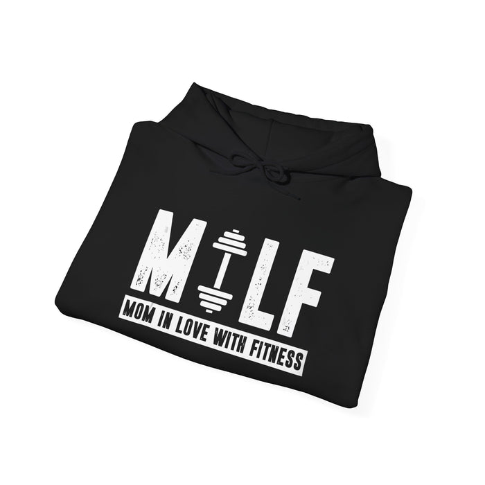 Fearless fit mom graphic on a hoodie
