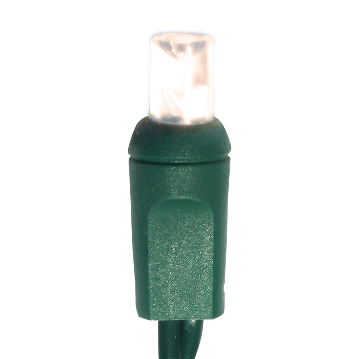 Warm white Firefly LED mini-light bulb on green wire