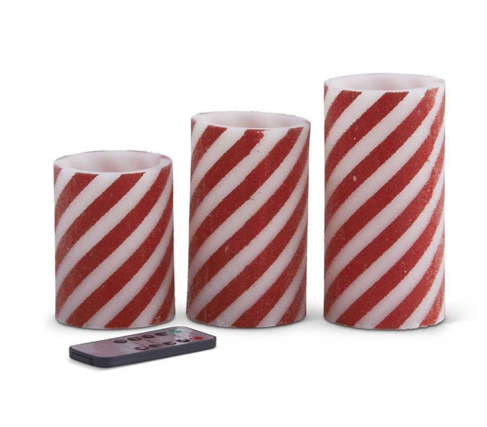 Flameless Battery Candy Cane Candles with Timer