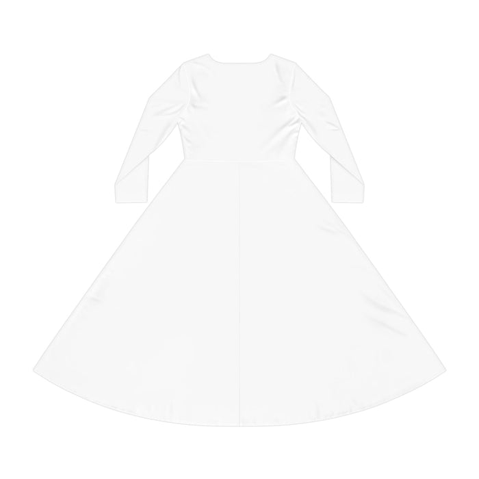 Flaming Dragon Long Sleeve Dance Dress — Fiery Fantasy AOP Skater Dress