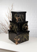 Fleur De Lis Black Nested Boxes