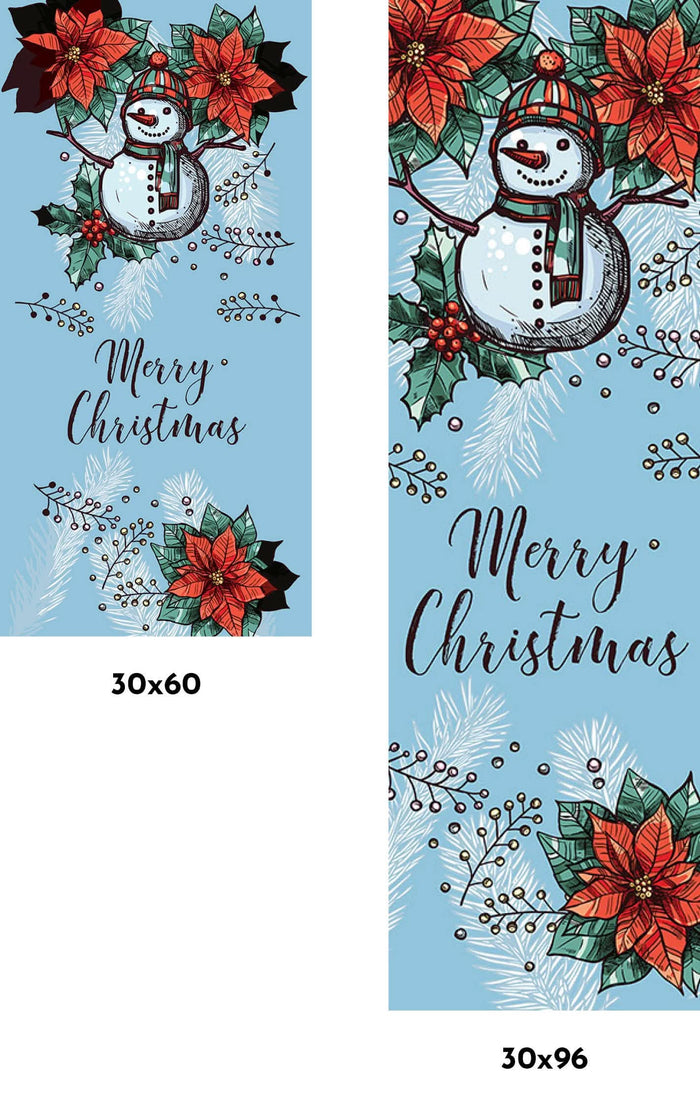 Floral Snowman Single Vinyl Banner Dekra-Lite