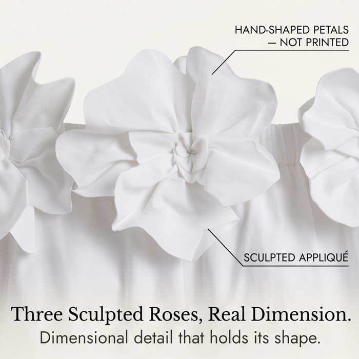 Florenza – Women's Sculpted Rose Off-Shoulder Dress